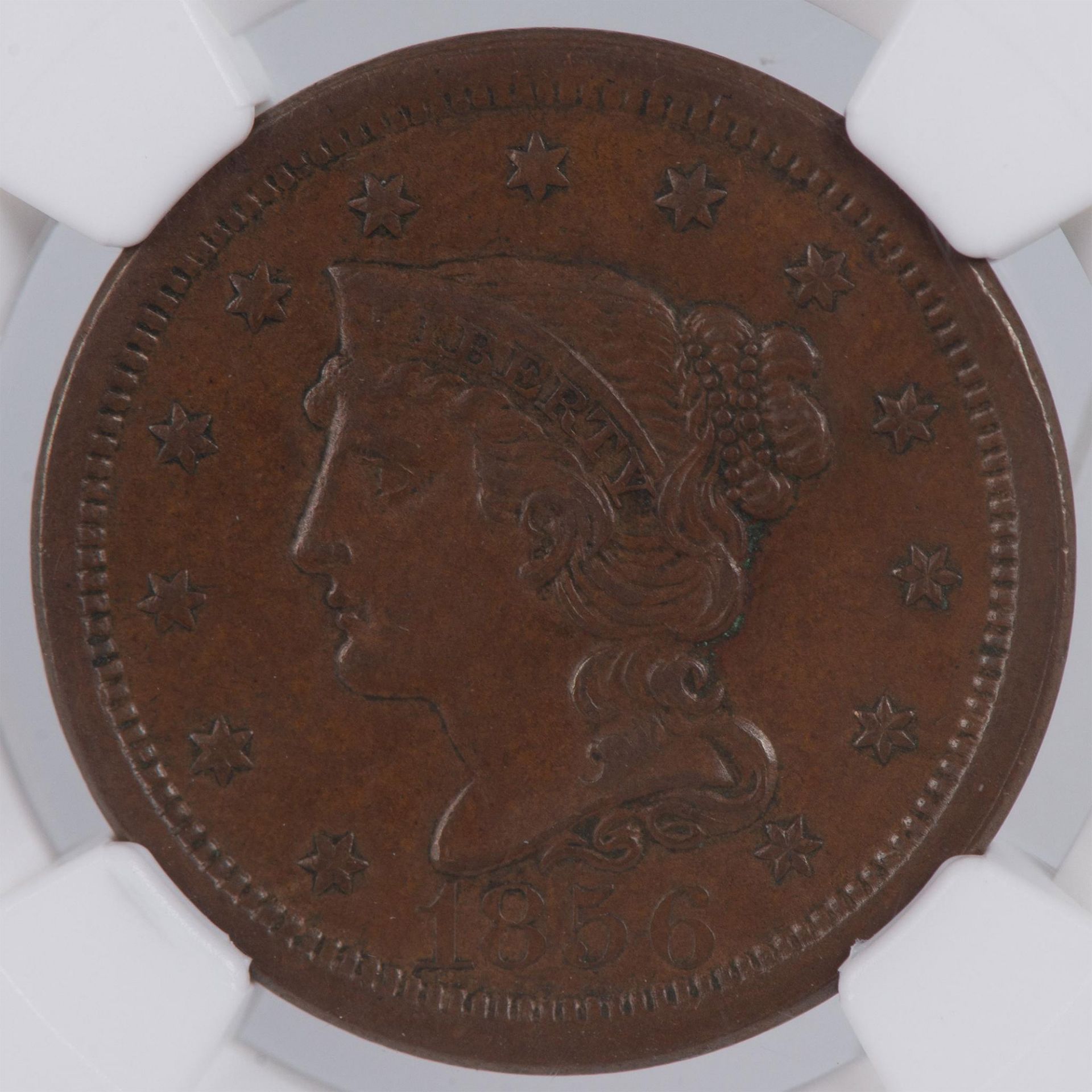 1856 US LARGE 1C UPRIGHT 5 NGC GRADED AU58 BN - Image 3 of 6