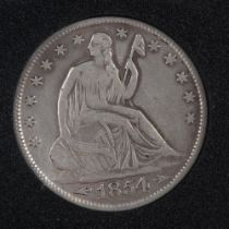 1854 SEATED LIBERTY US HALF DOLLAR VF35