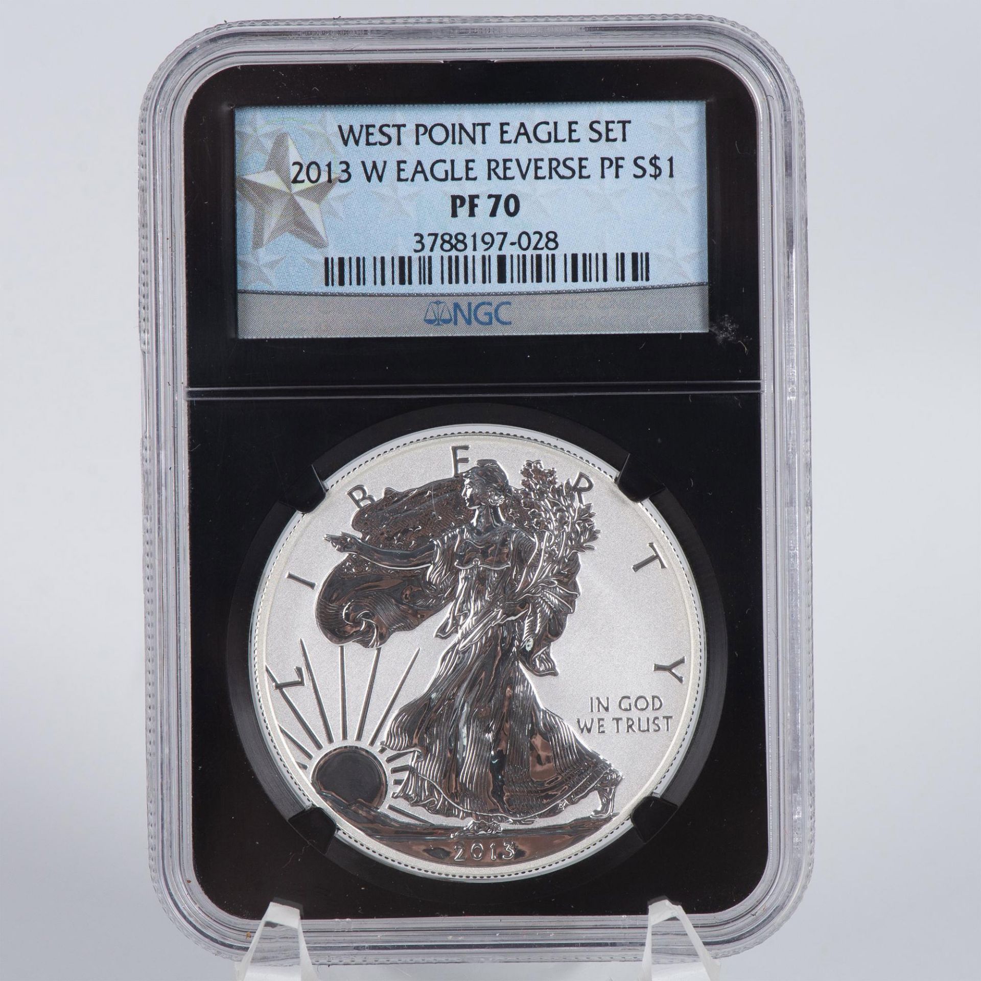 2PC 2013 SILVER EAGLE WEST POINT SET PF70 & SP70 - Image 2 of 7