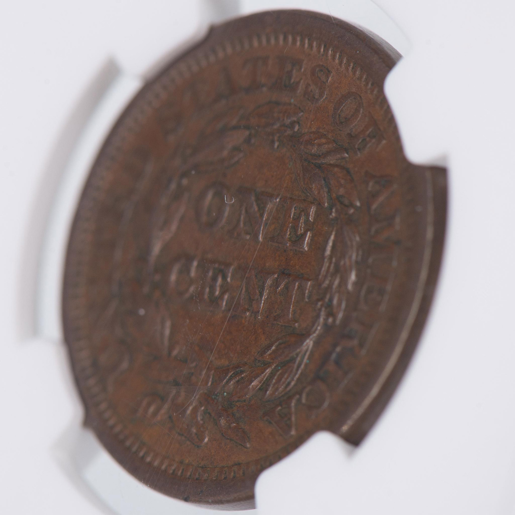 1856 US LARGE 1C UPRIGHT 5 NGC GRADED AU58 BN - Image 5 of 6