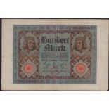 Antique 1920 German 100 Mark Banknote