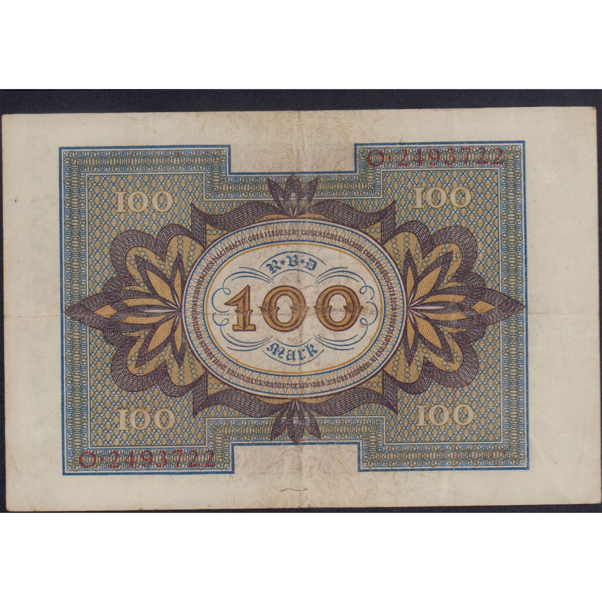 Antique 1920 German 100 Mark Banknote - Bild 2 aus 2