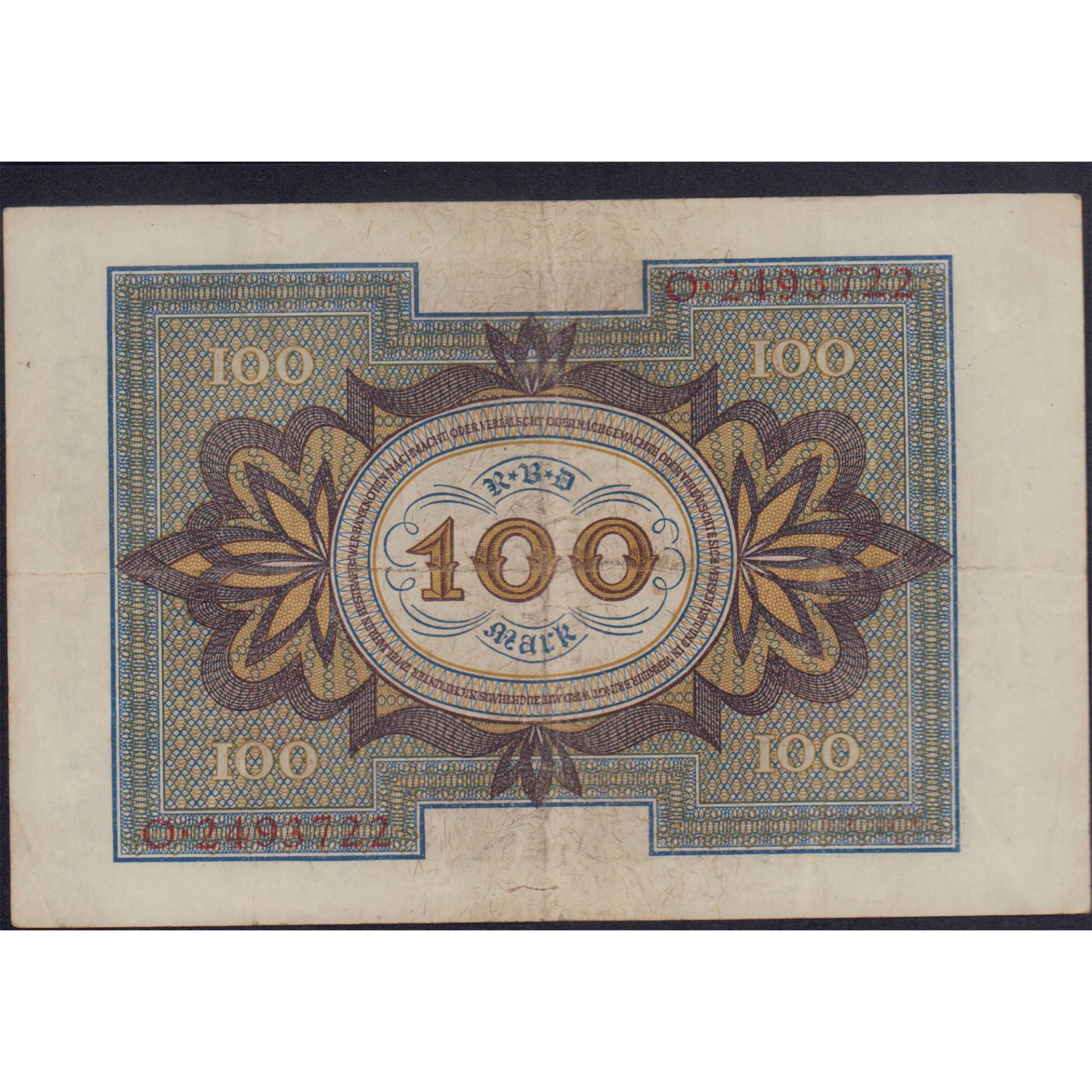 Antique 1920 German 100 Mark Banknote - Image 2 of 2