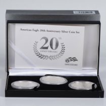 2006 3PC 20TH ANNIVERSARY SILVER COIN SET US MINT