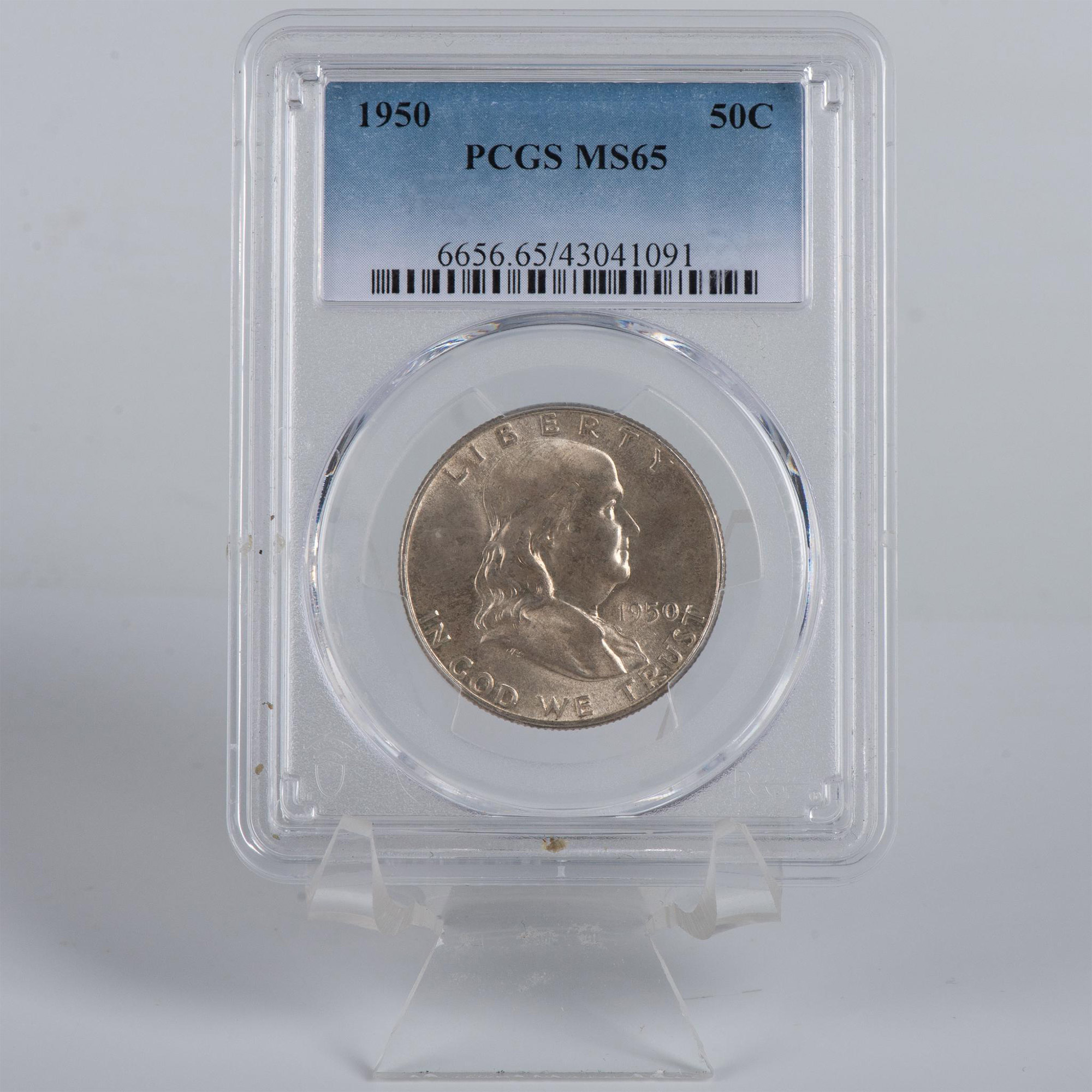 1950 US SILVER FRANKLIN HALF DOLLAR PCGS GRADED MS65