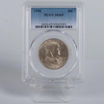 1950 US SILVER FRANKLIN HALF DOLLAR PCGS GRADED MS65