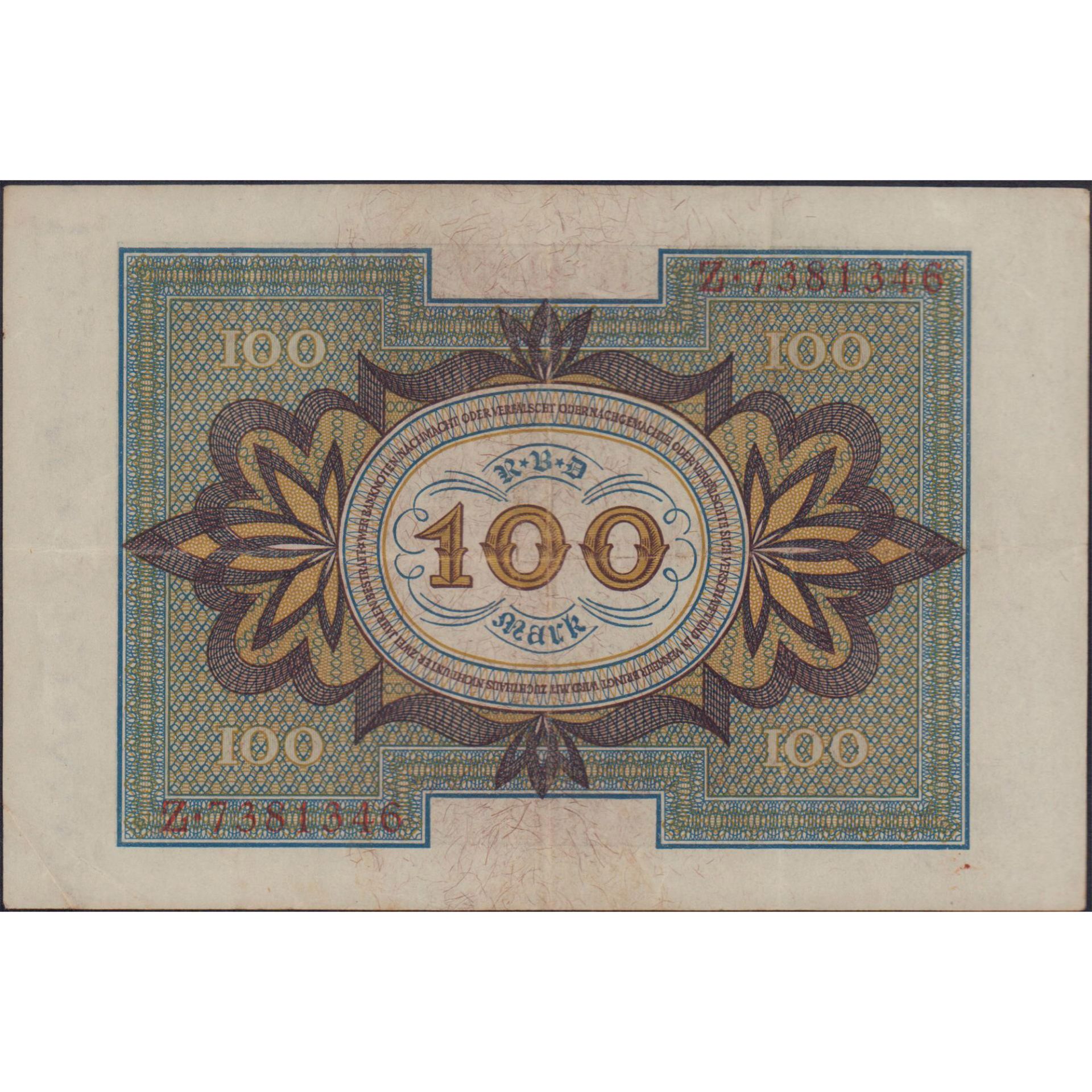 Antique 1920 German 100 Mark Banknote - Image 2 of 2