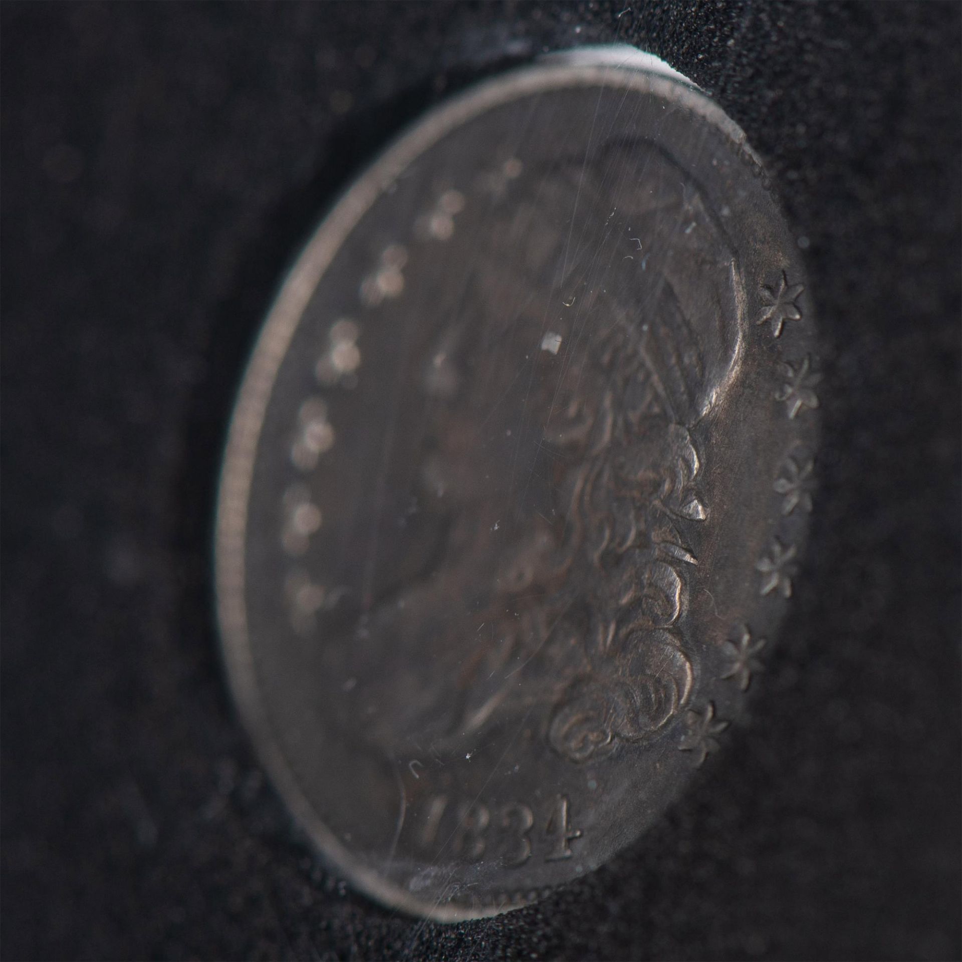 1834 US LIBERTY CAP DIME SMALL 4 VF35 - Bild 5 aus 6