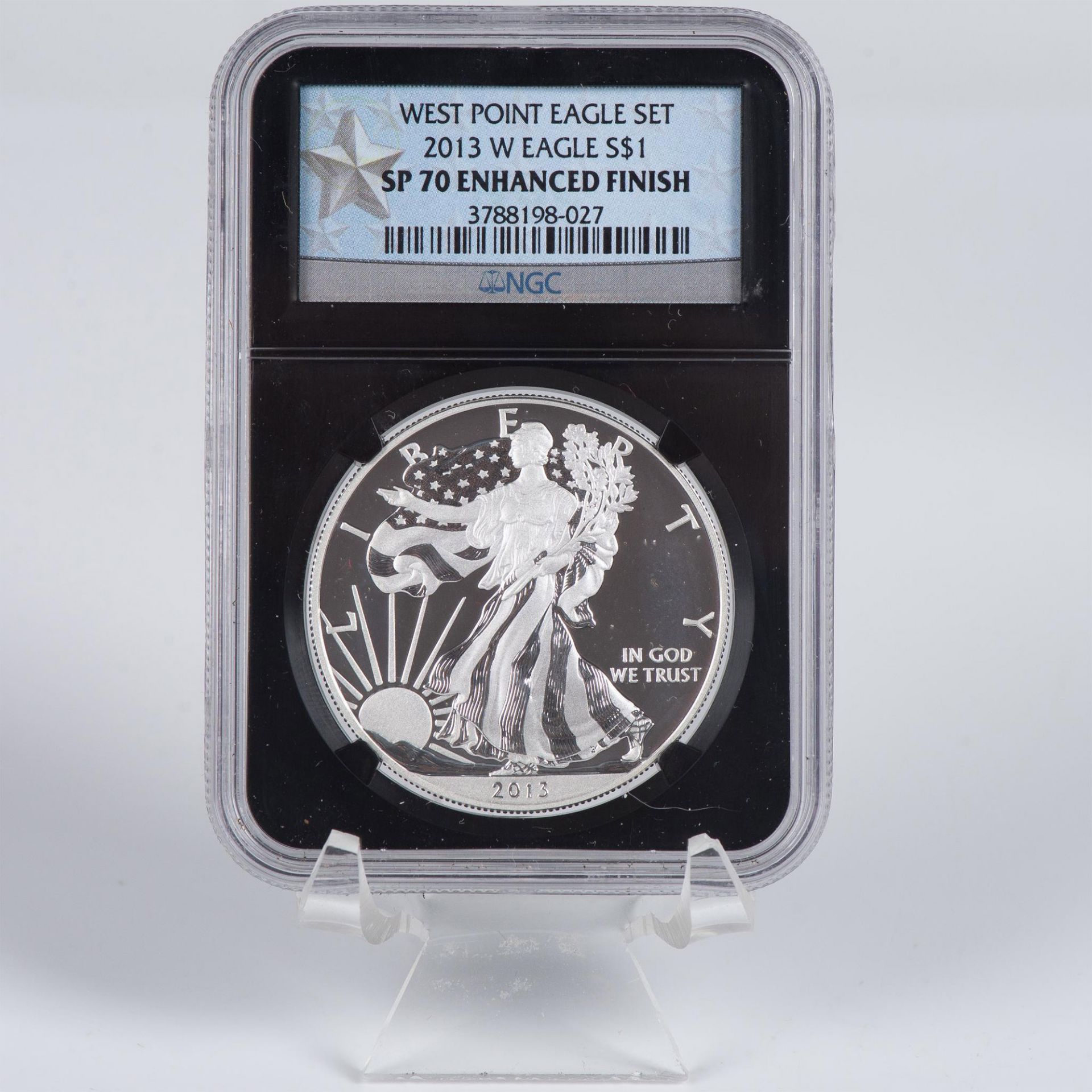 2PC 2013 SILVER EAGLE WEST POINT SET PF70 & SP70 - Image 3 of 7