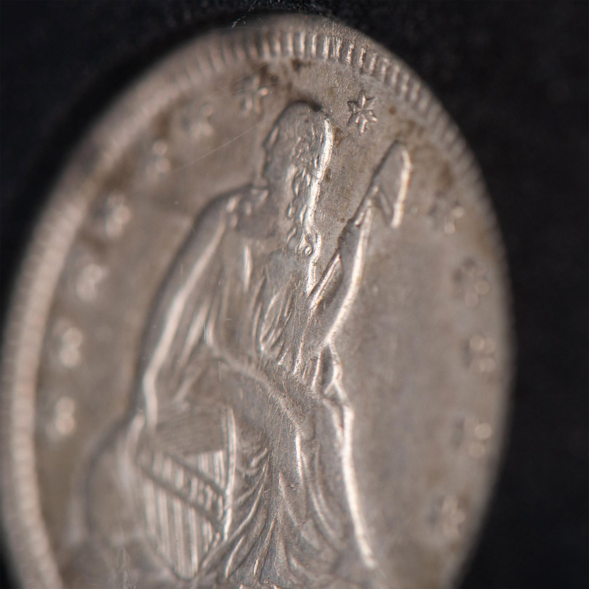 1853 US SEATED LIBERTY QUARTER EF40 - Image 5 of 10