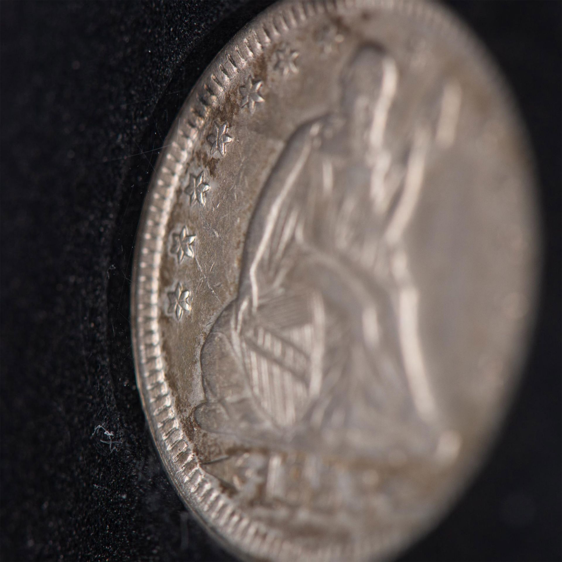 1853 US SEATED LIBERTY QUARTER EF40 - Image 7 of 10