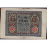 Antique 1920 German 100 Mark Banknote