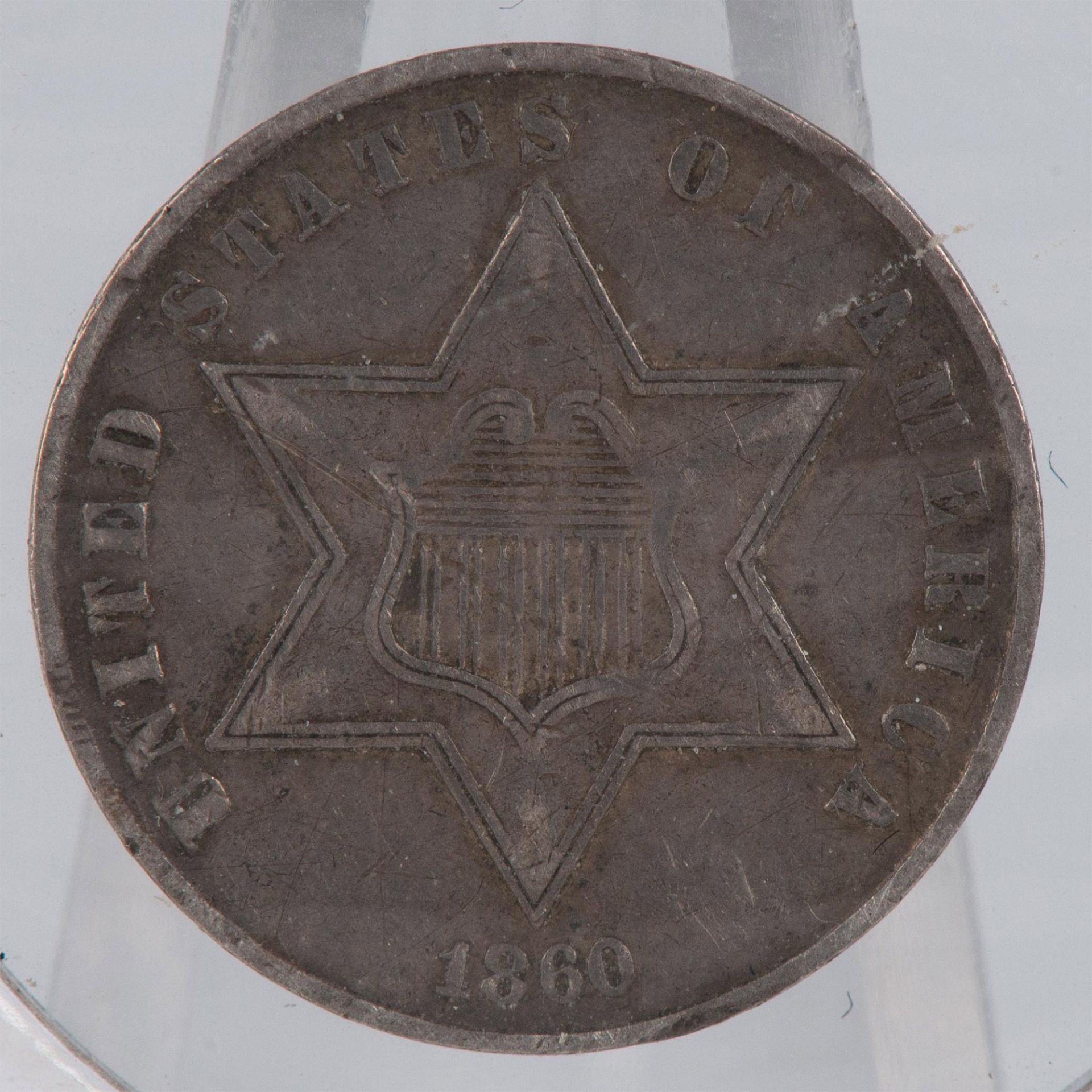 1860 SILVER 3C COIN EF45 - Bild 5 aus 5