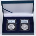 2PC 2013 SILVER EAGLE WEST POINT SET PF70 & SP70