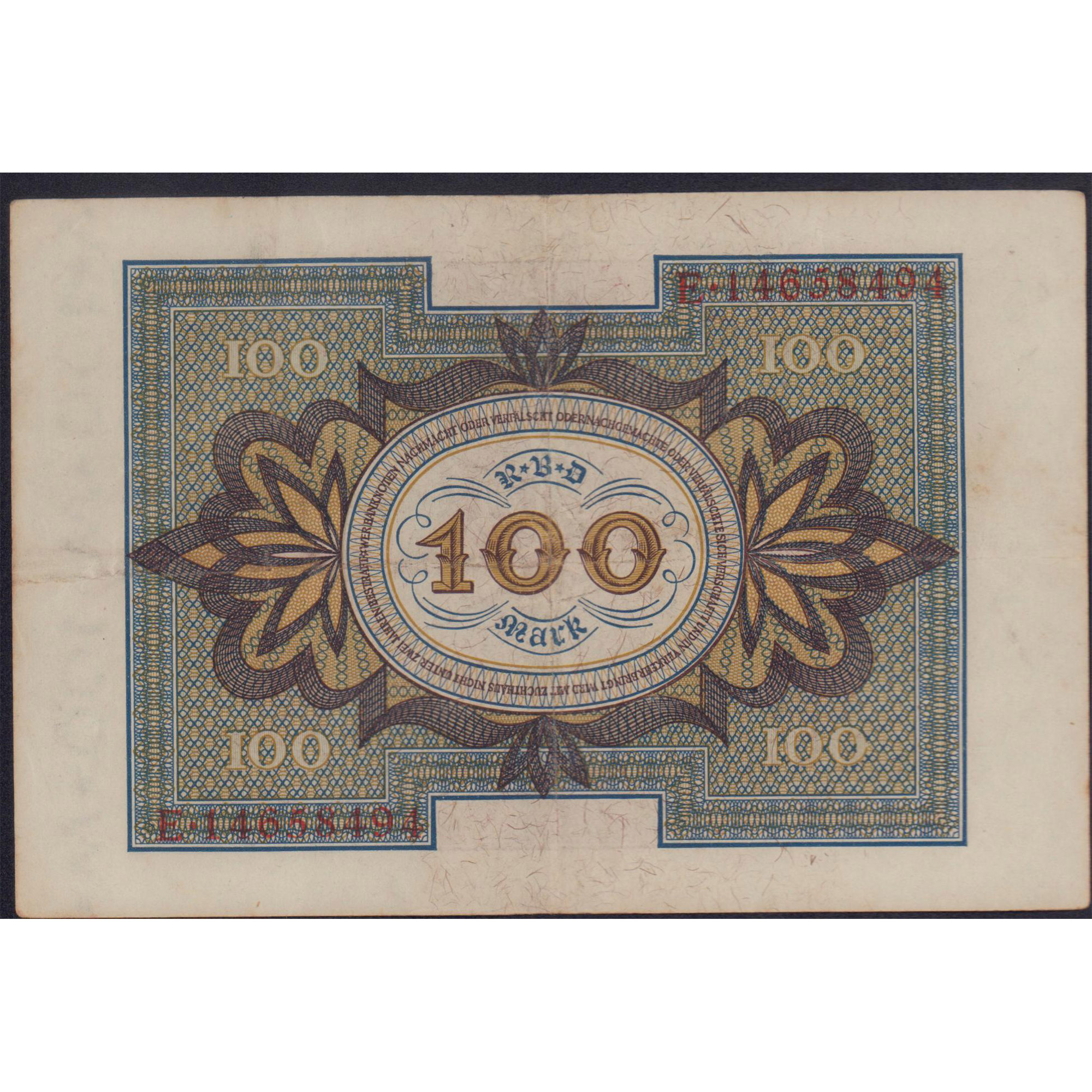 Antique 1920 German 100 Mark Banknote - Image 2 of 2