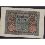 Antique 1920 German 100 Mark Banknote