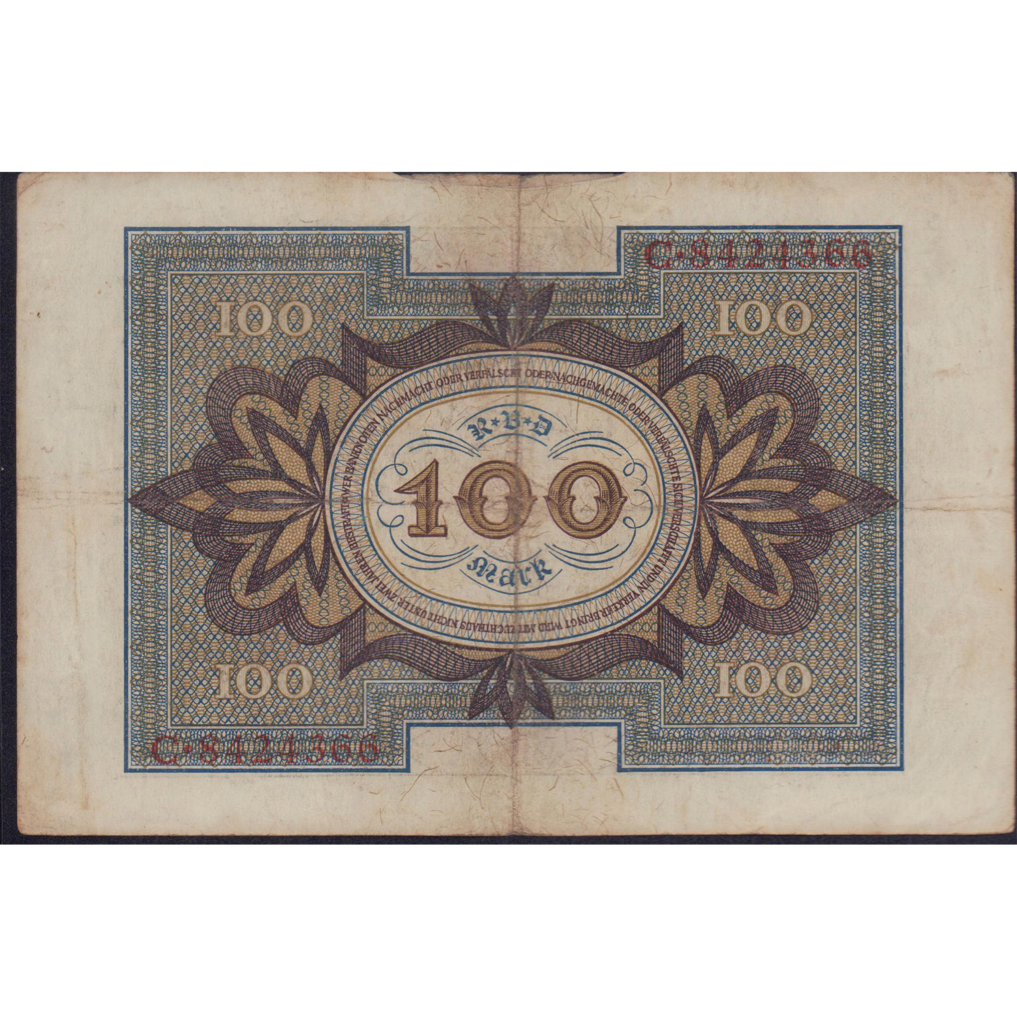 Antique 1920 German 100 Mark Banknote - Image 2 of 2