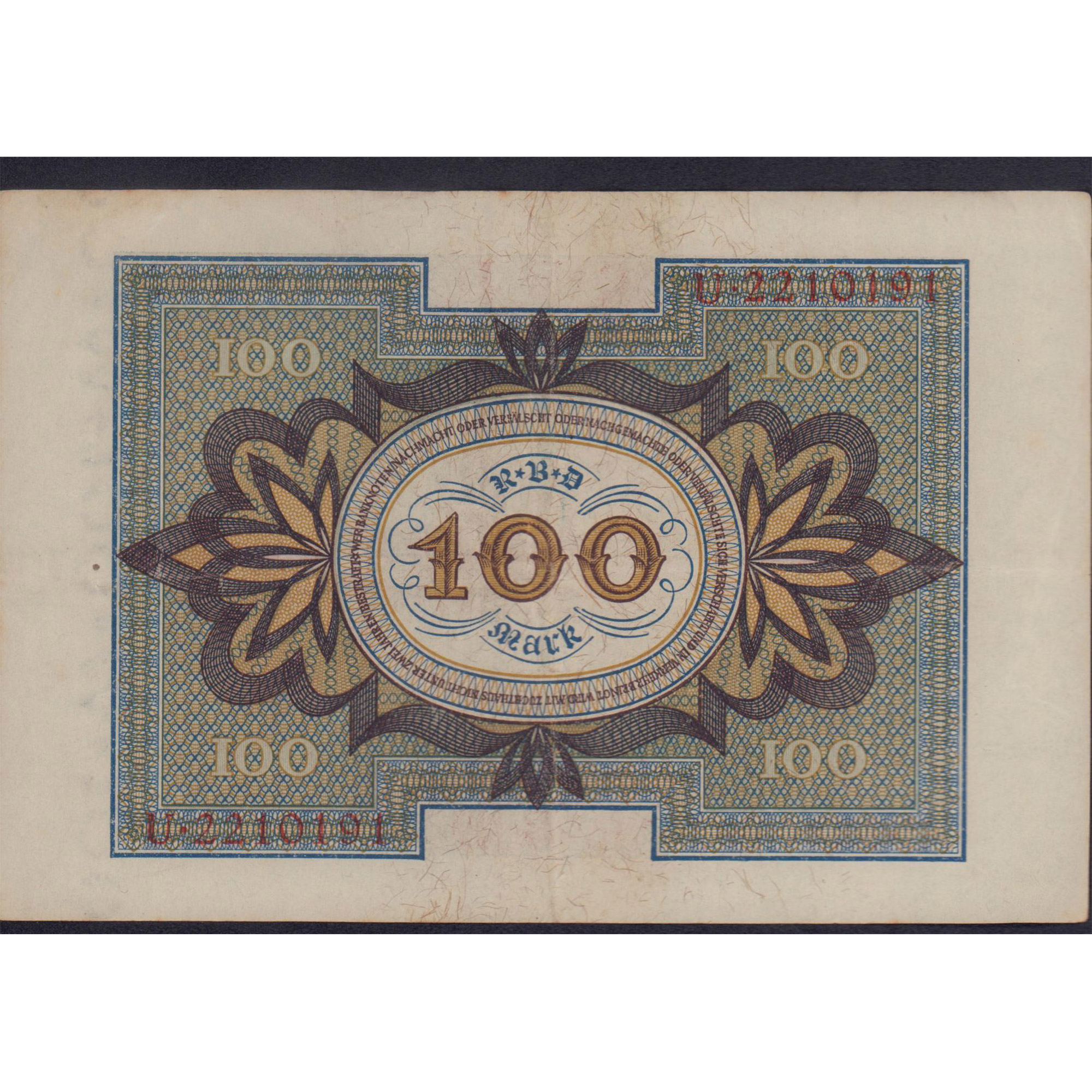 Antique 1920 German 100 Mark Banknote - Image 2 of 2