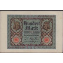 Antique 1920 German 100 Mark Banknote