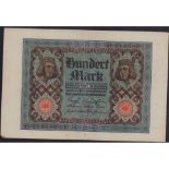 Antique 1920 German 100 Mark Banknote