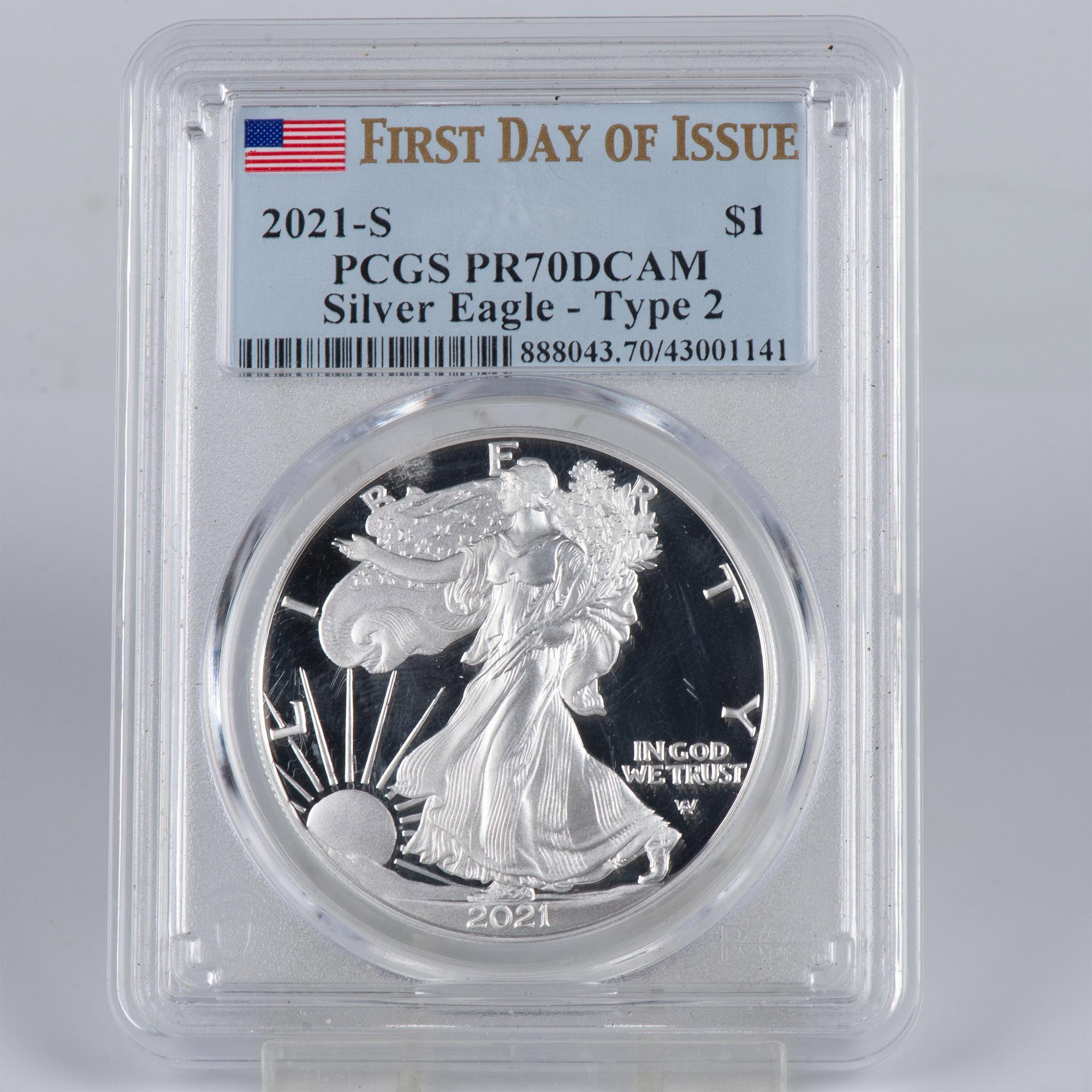 2021-S SILVER FLYING EAGLE FDI PR70 DCAM