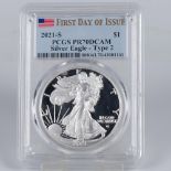 2021-S SILVER FLYING EAGLE FDI PR70 DCAM