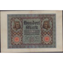 Antique 1920 German 100 Mark Banknote