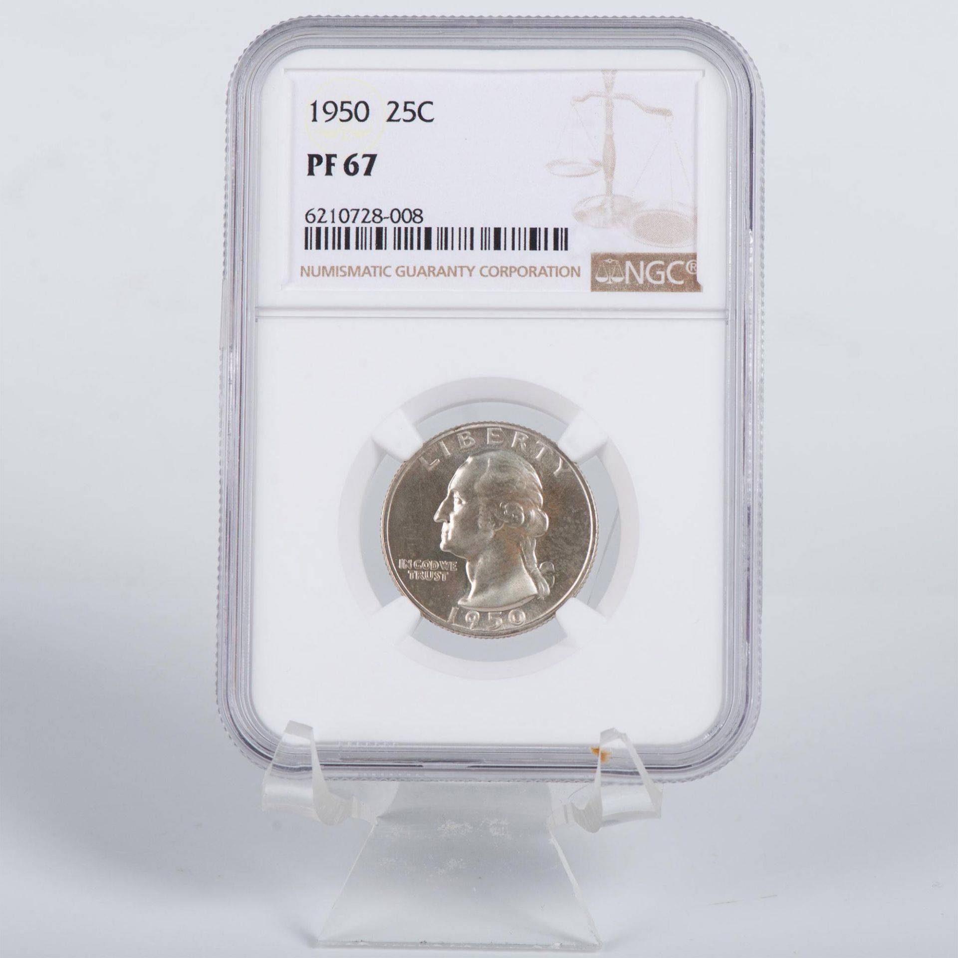 1950 US WASHINGTON 25C NGC GRADED PF67