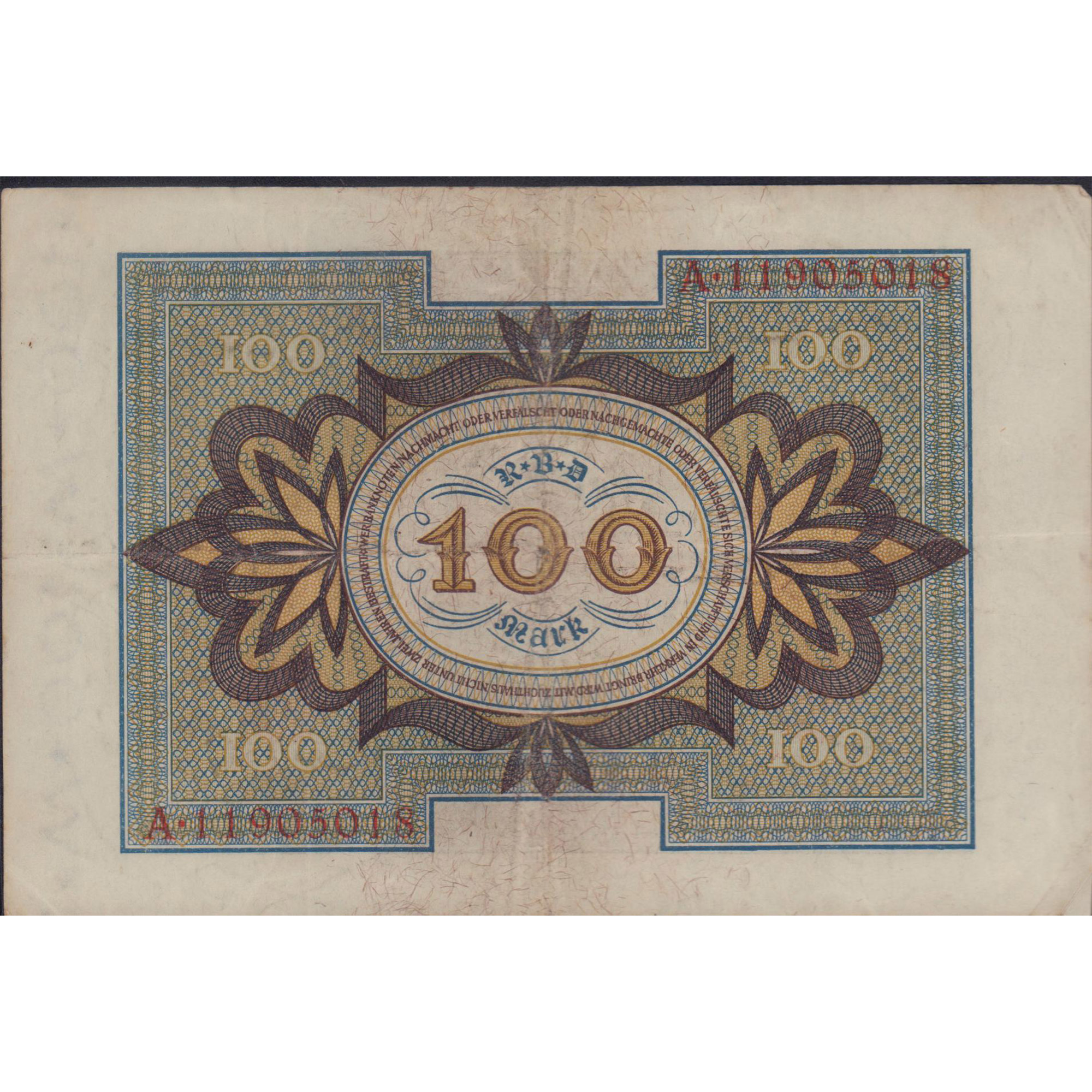 Antique 1920 German 100 Mark Banknote - Image 2 of 2