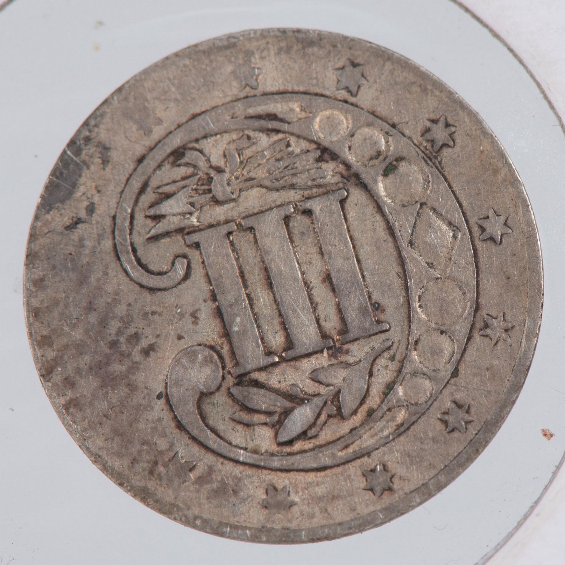 1856 SILVER 3C COIN EF45 - Bild 2 aus 2