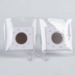 2 US INDIAN HEAD CENT COINS 1867 & 1868 FINE