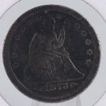 1873 US SEATED LIBERTY QUARTER VG