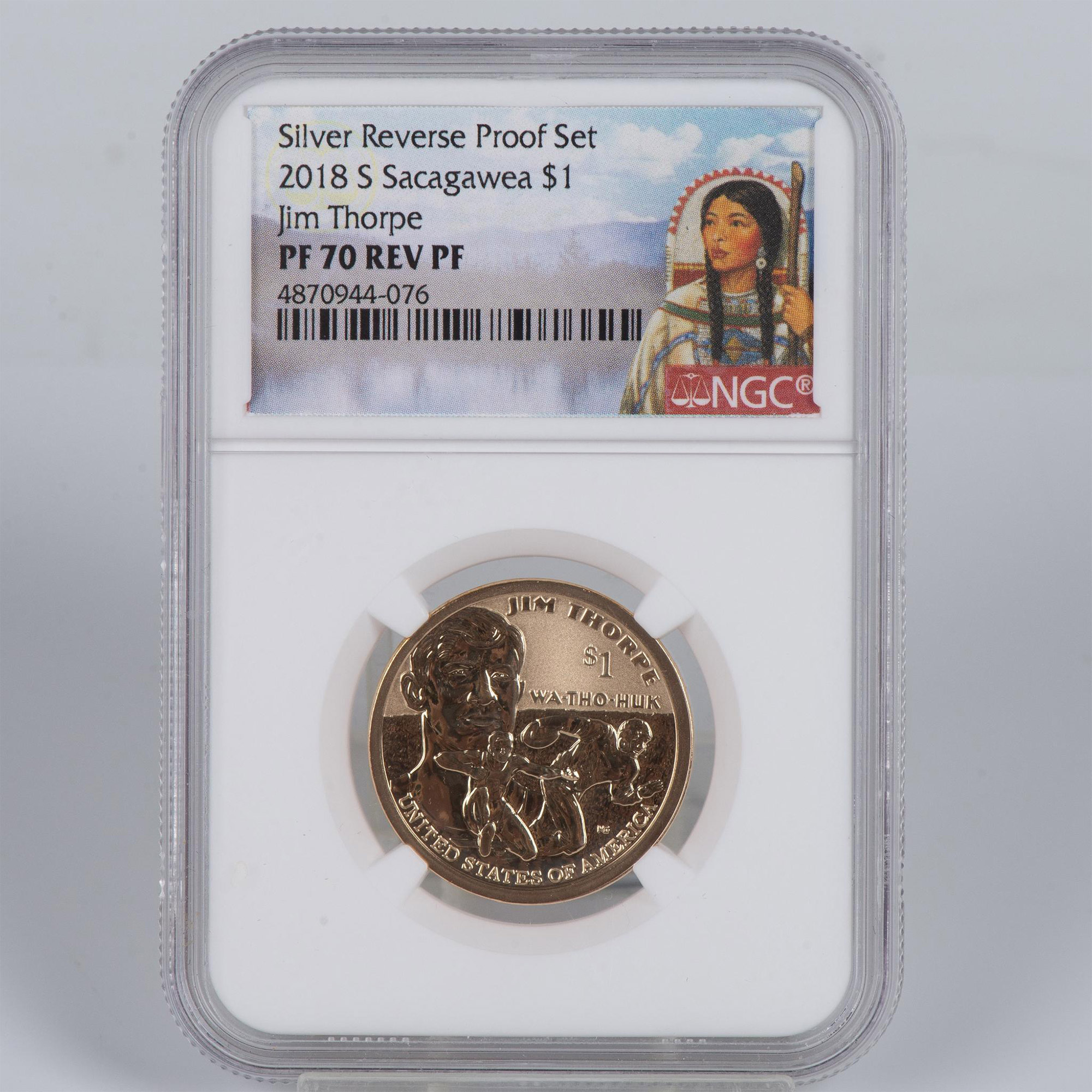 2018-S SACAGAWEA - JIM THORPE PF70 REV PF