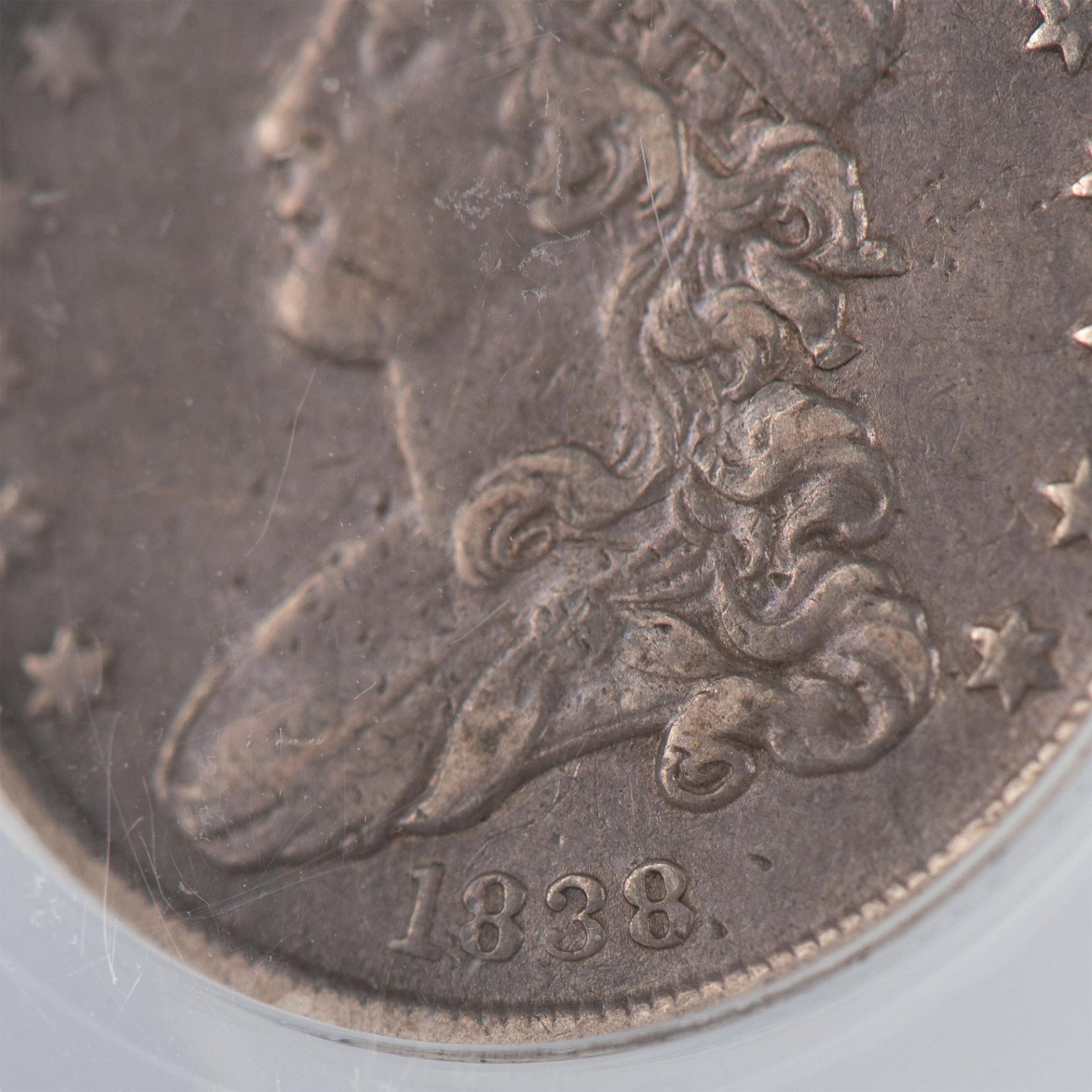 1838 CAPPED BUST B-1 25 CENT COIN AU50 - Bild 5 aus 11