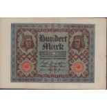 Antique 1920 German 100 Mark Banknote