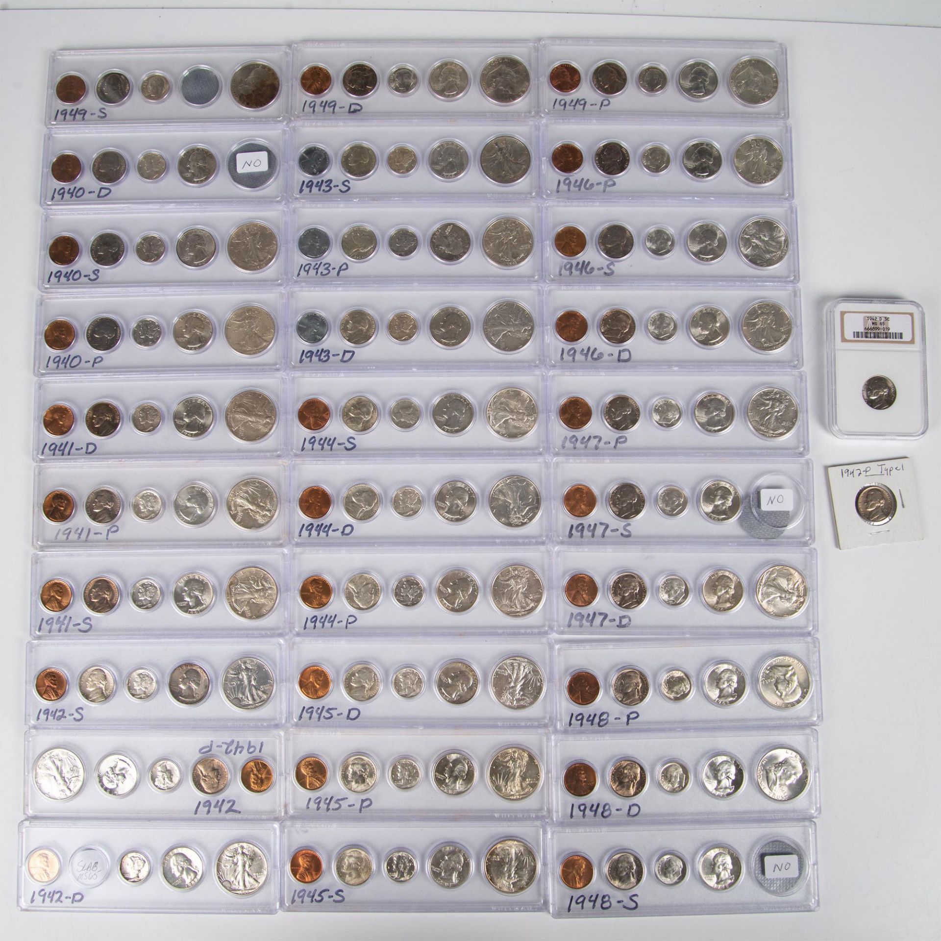 152PC COLLECTION OF US COINS FROM YEARS 1940-1949 - Image 4 of 20