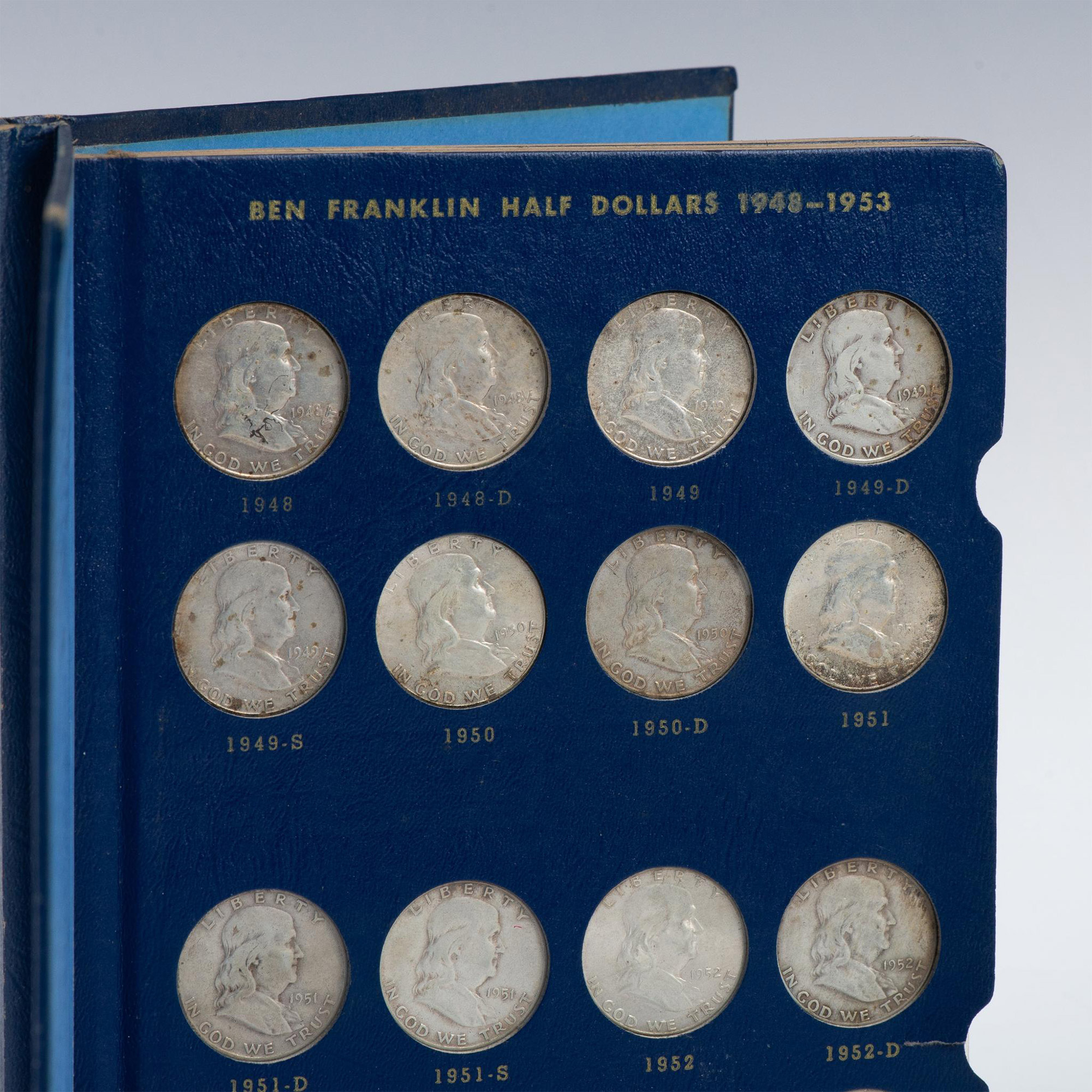 1 BOOK OF US FRANKLIN HALF DOLLAR COINS 1948-1963 - Image 2 of 9