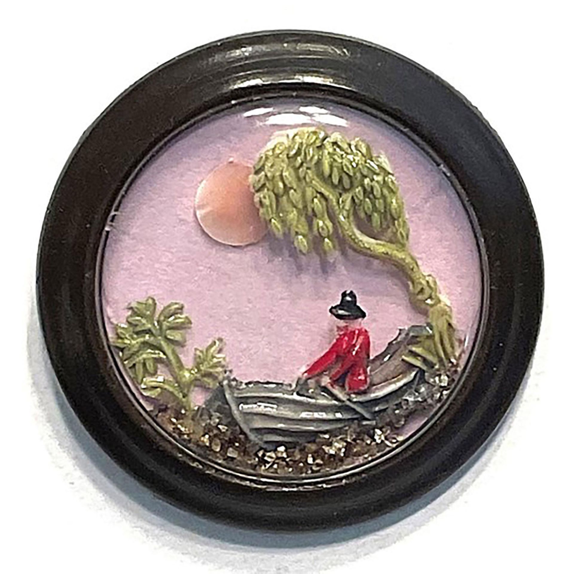 A division three pictorial Bakelite button