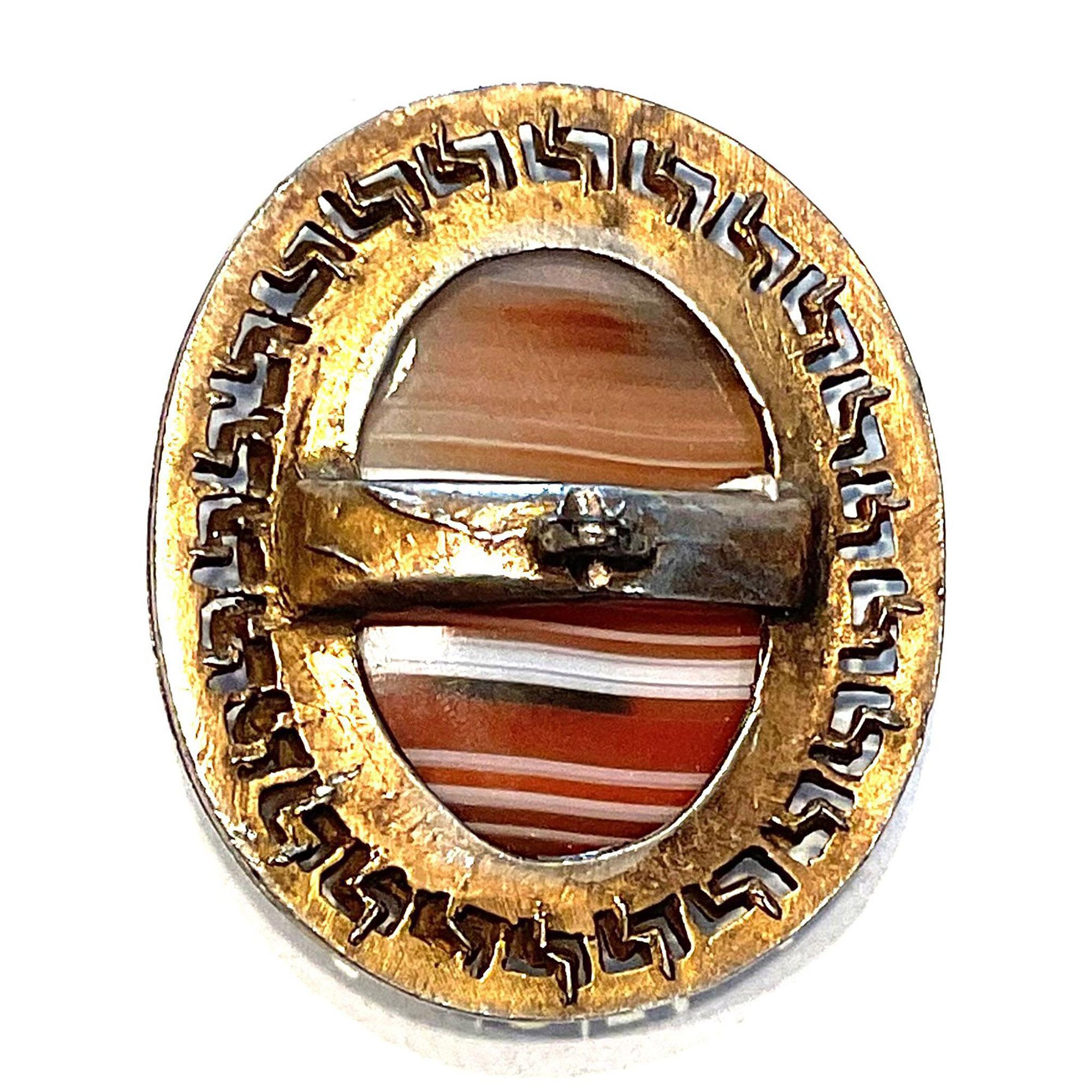 A division one banded agate button - Image 2 of 2