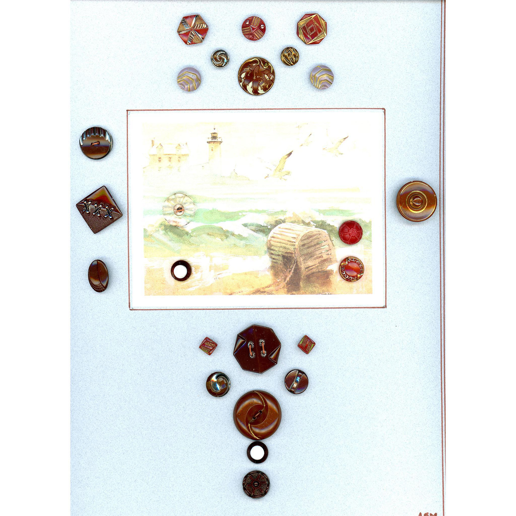 A box lot of assorted material buttons on cards - Image 4 of 11