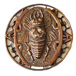 A division one detailed brass pictorial bug button