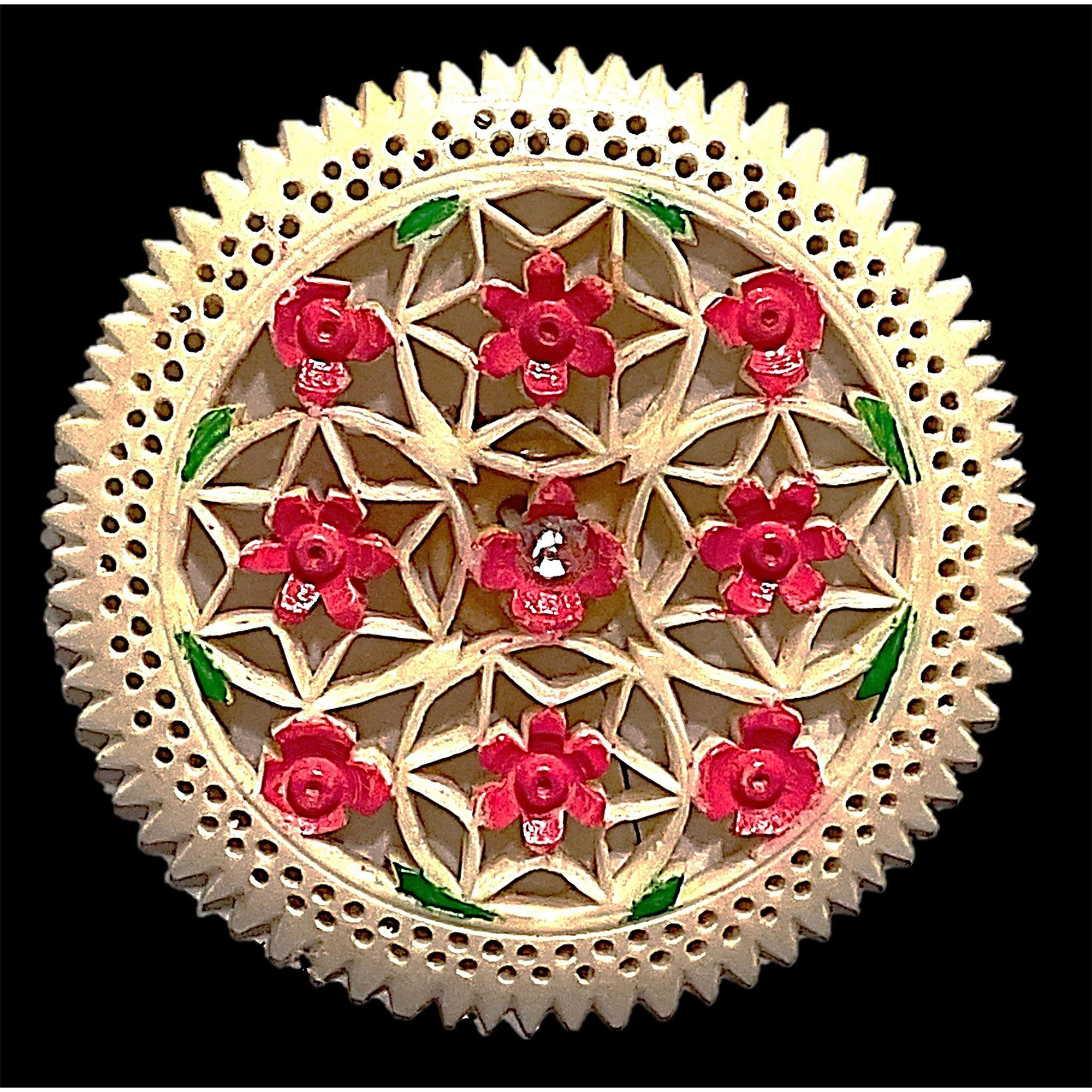 A division three hand carved Motiwala Brothers button