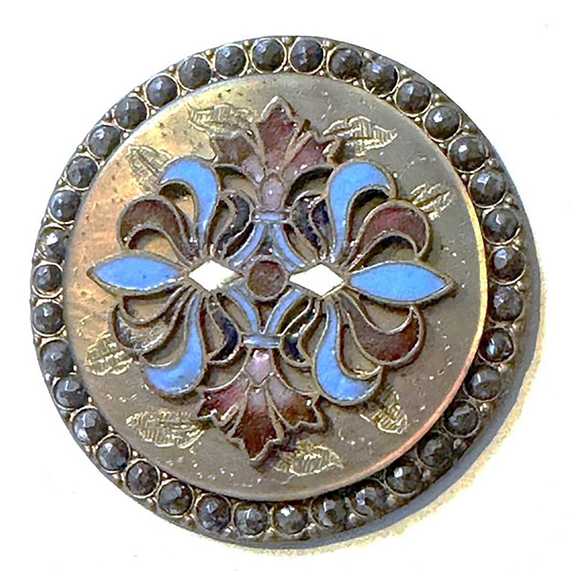 A division one enamel and pearl button