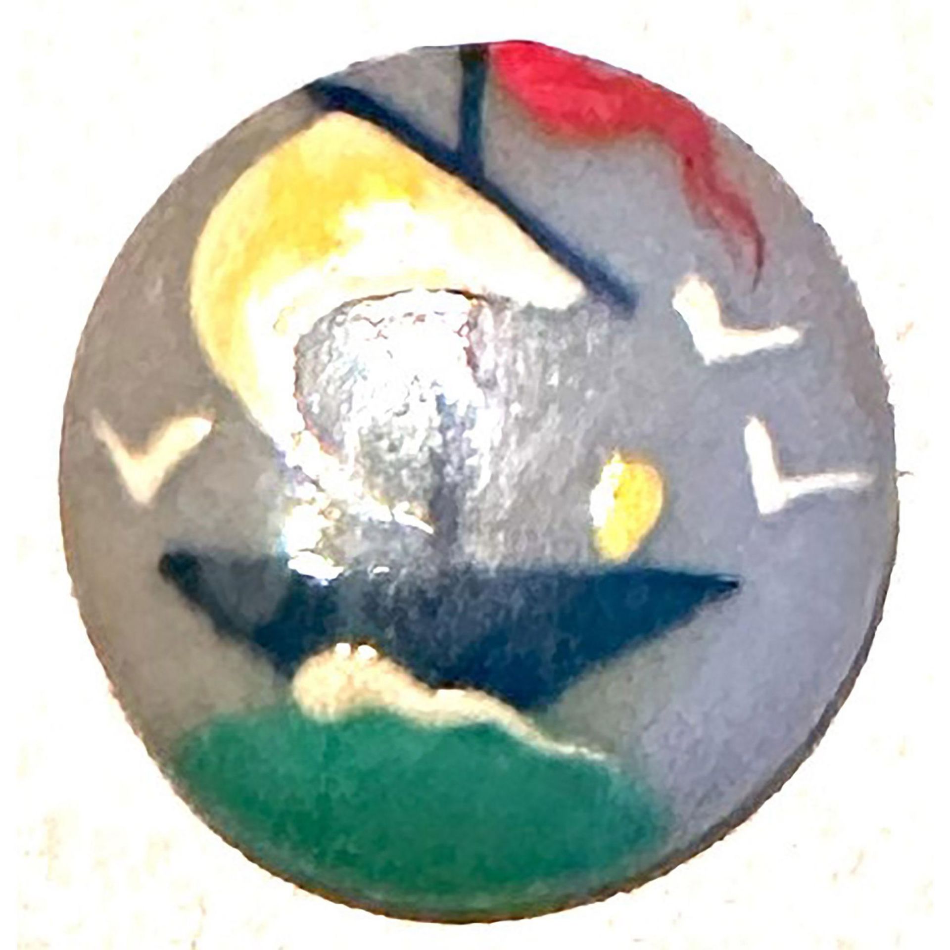A small card of hand painted Casein buttons - Bild 2 aus 5