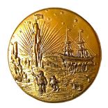 A division one detailed pictorial brass button