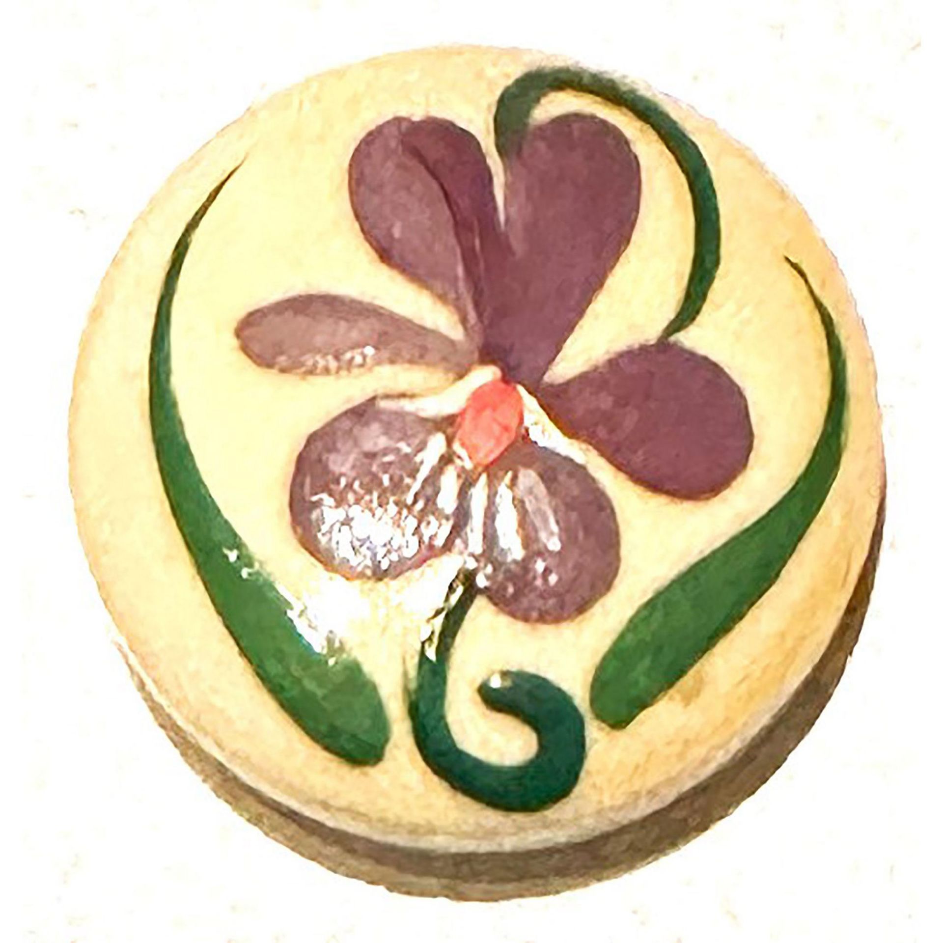 A small card of hand painted Casein buttons - Bild 3 aus 5