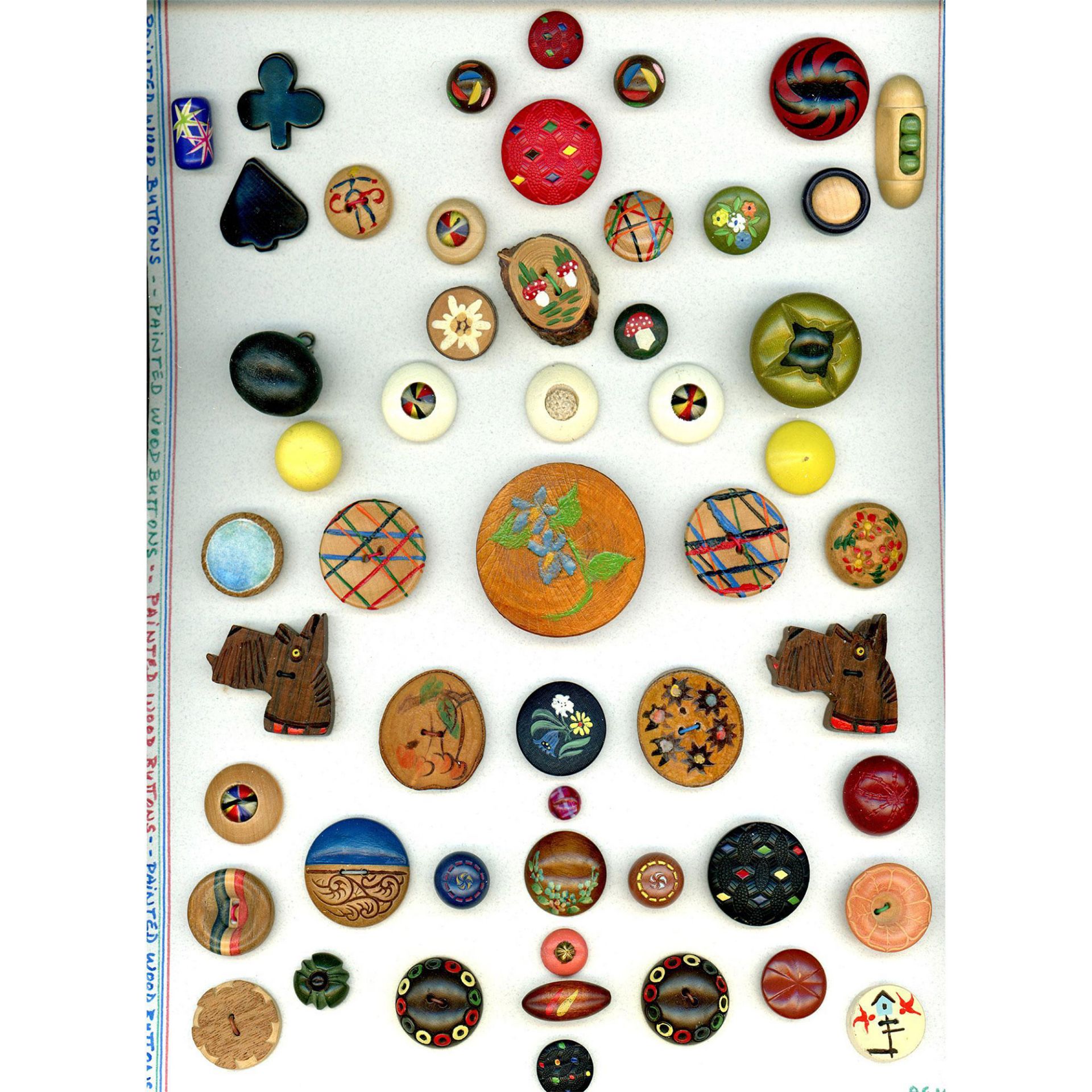A box lot of assorted material buttons on cards - Image 2 of 10