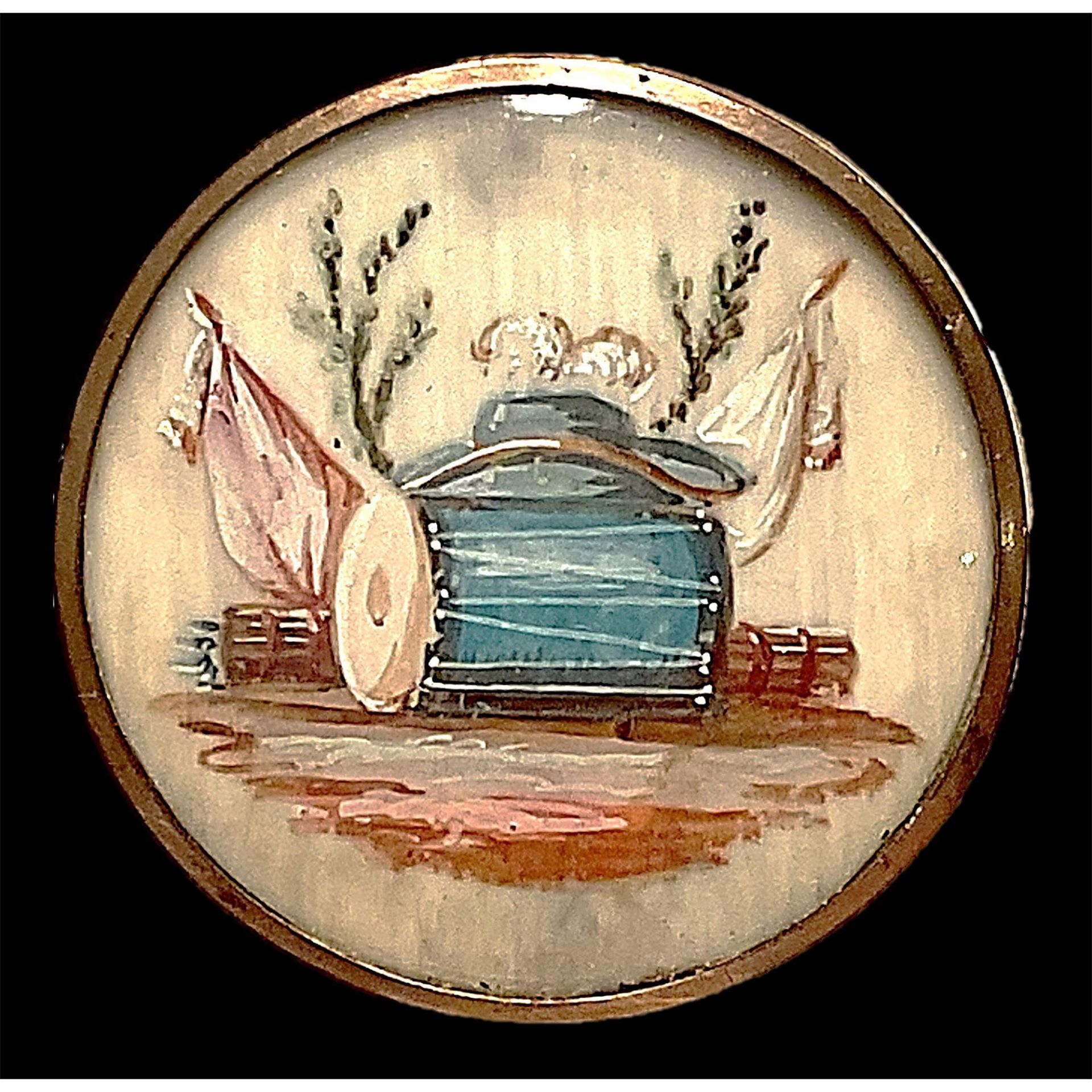 A division one under glass hand painted button - Bild 2 aus 3