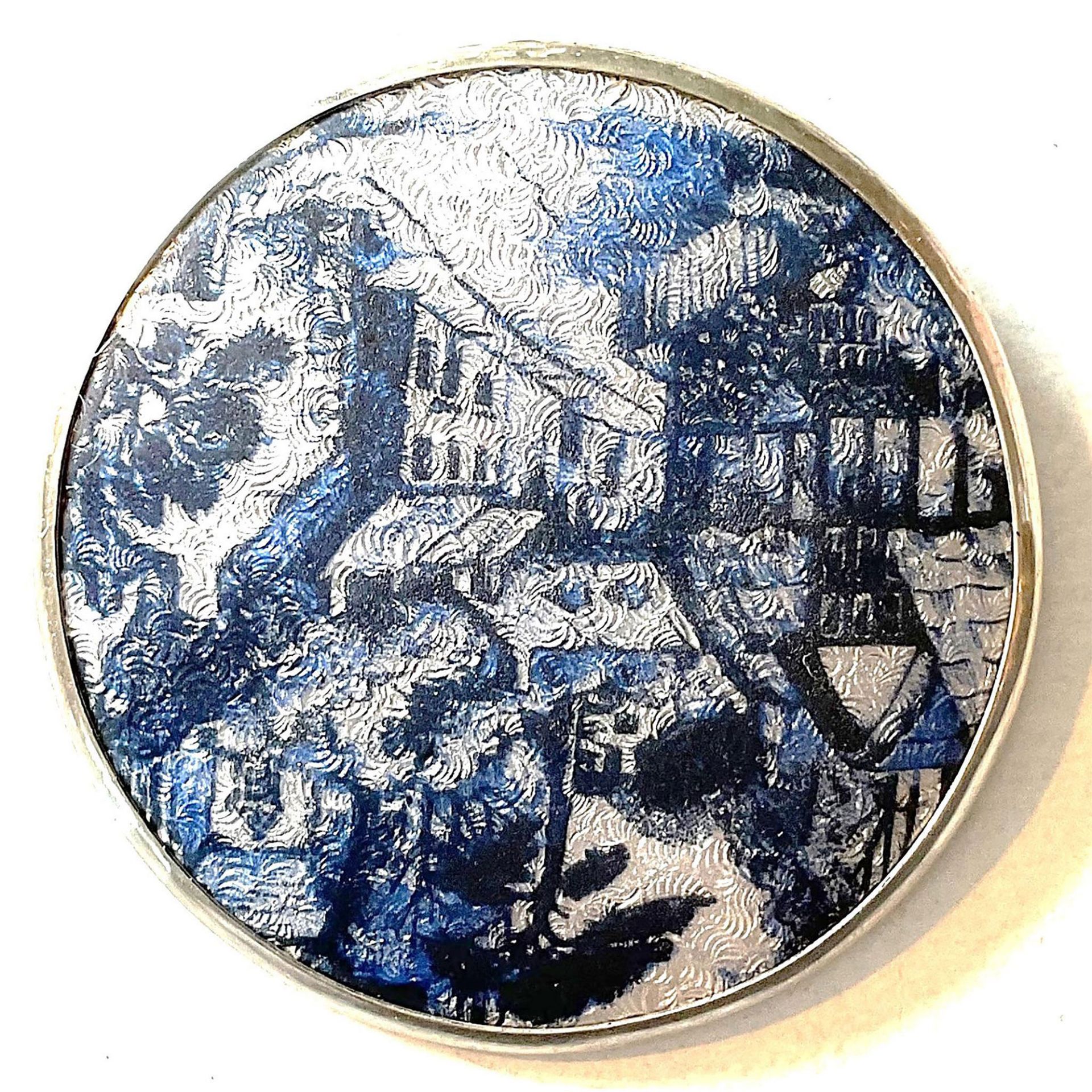 A small card of blue and white enamel buttons - Bild 2 aus 4