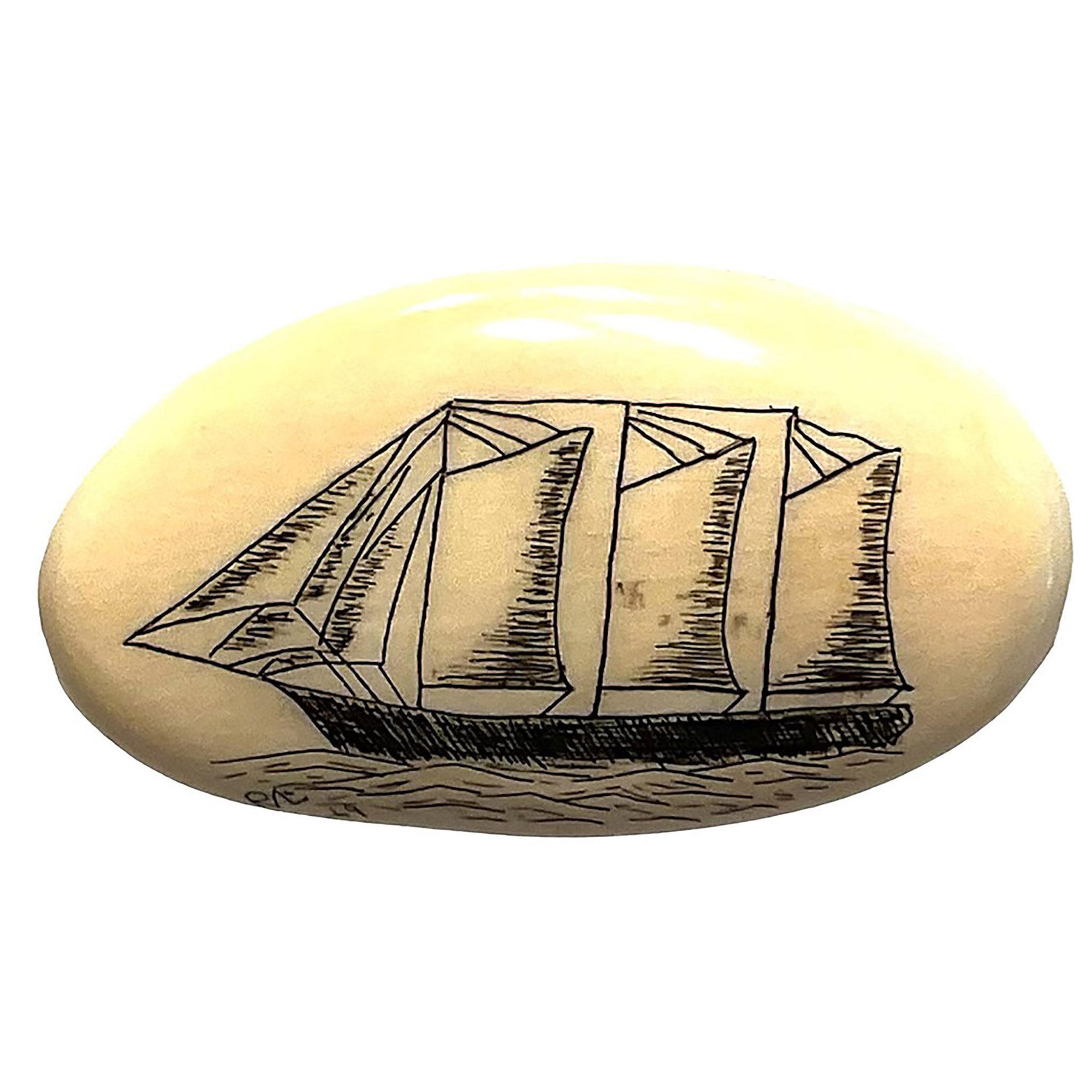 A division three hand engraved natural material button - Image 2 of 3